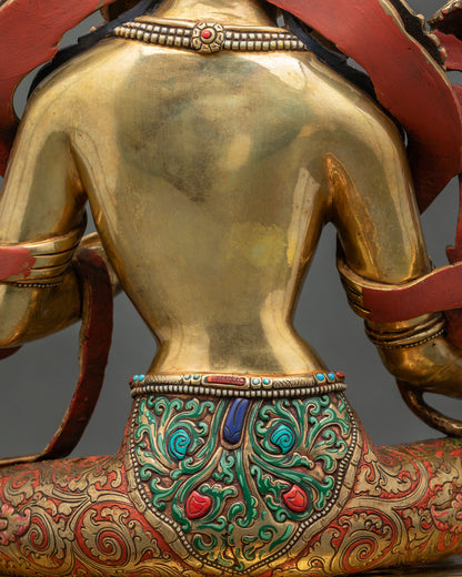 Elegant Green Tara Statue – Buddhist Compassionate Goddess Sculpture
