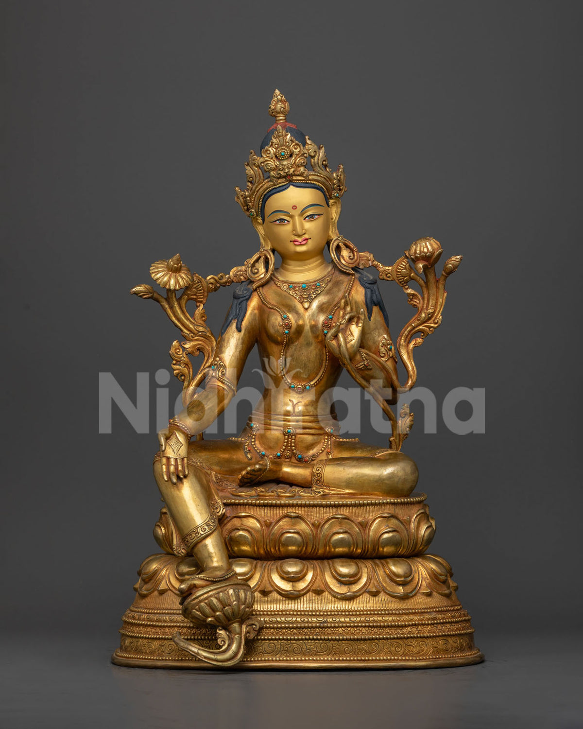 Green Tara Statue from Nepal: Elegance and Spirituality