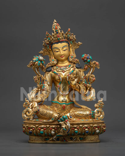 Supreme Mother Green Tara Statue | Premium Tibetan Buddhist Goddess