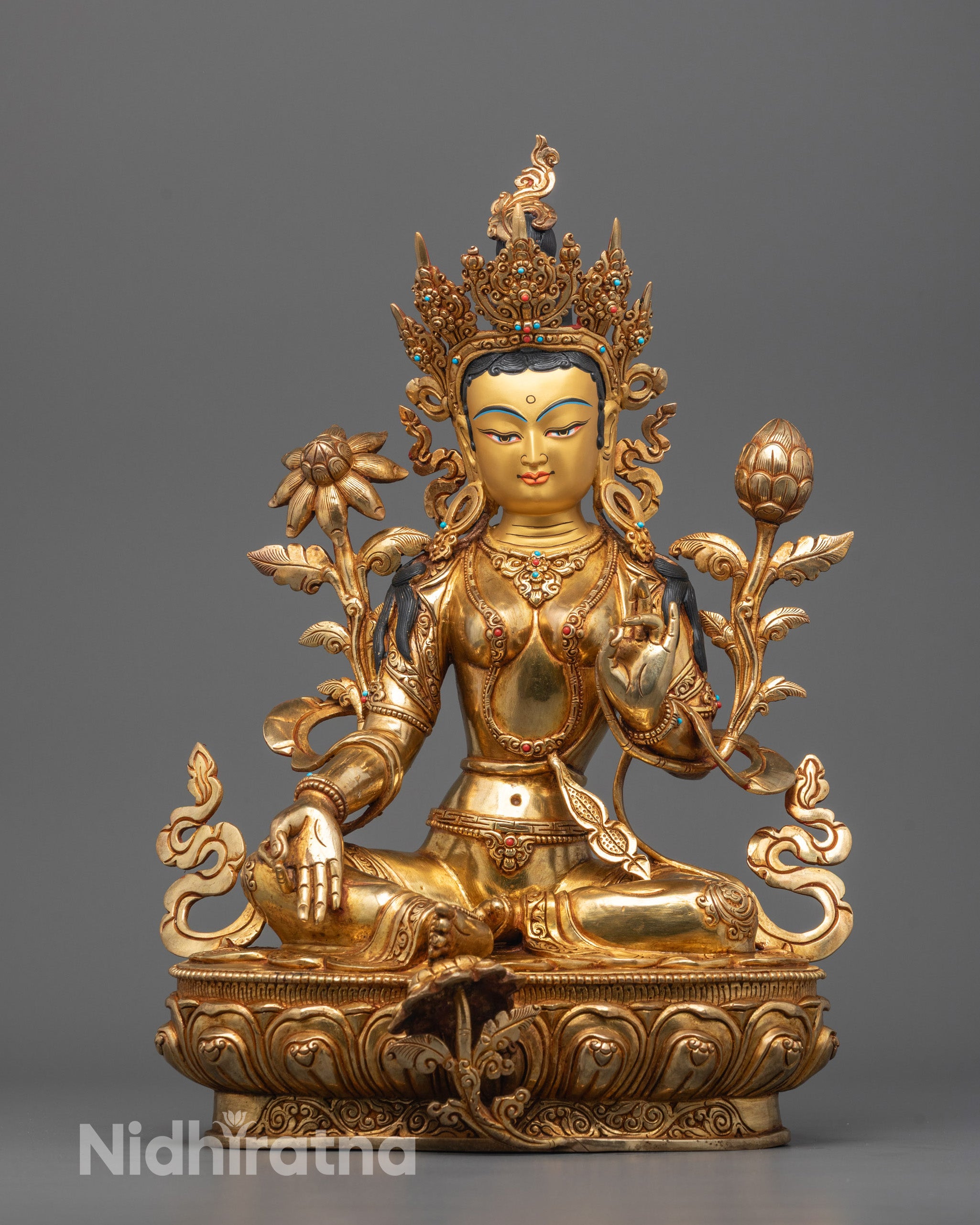 Green Tara Statue | Handcrafted Buddhist Goddess Figurine