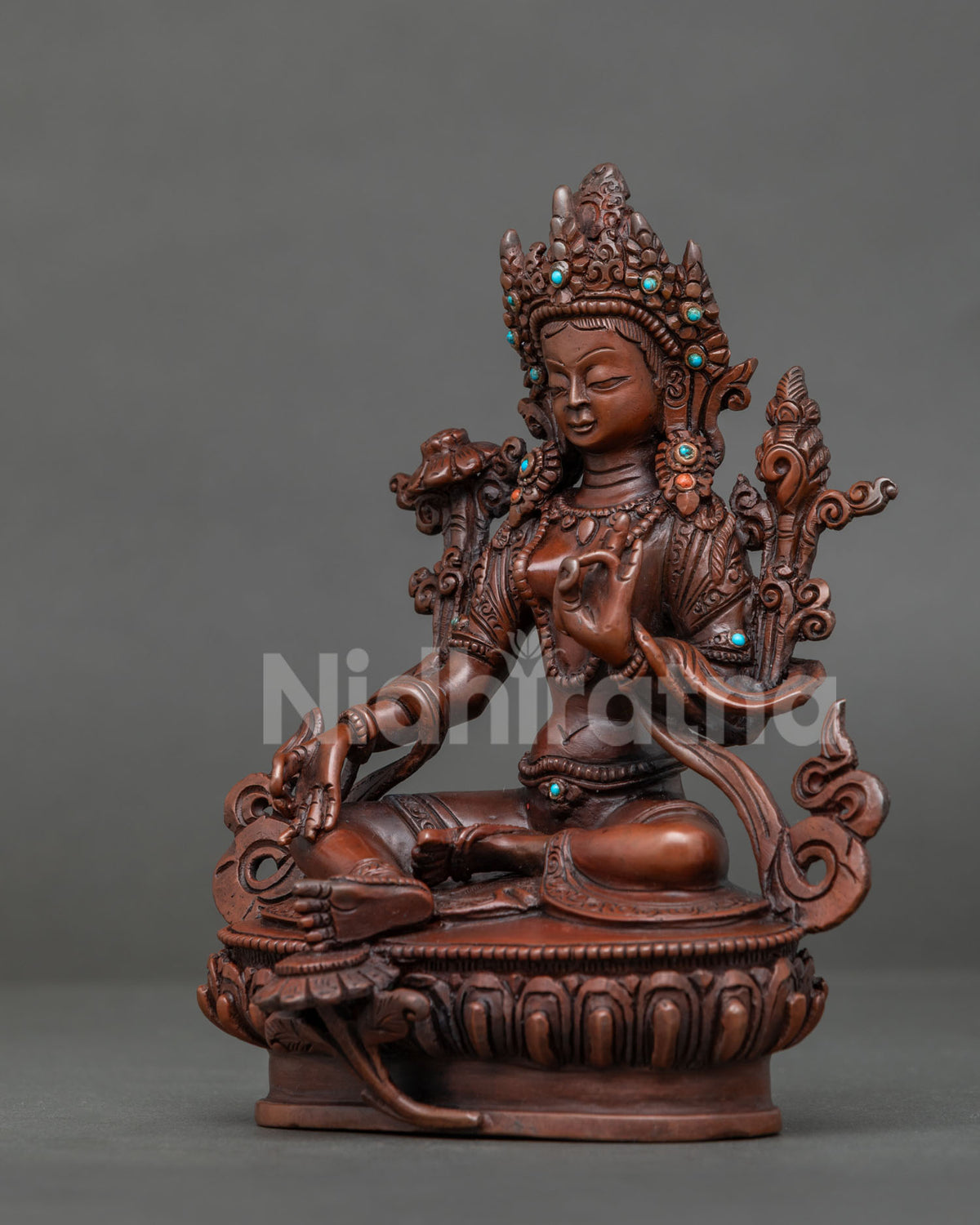 Oxidized Green Tara Statue | Compassionate Mother of Liberation