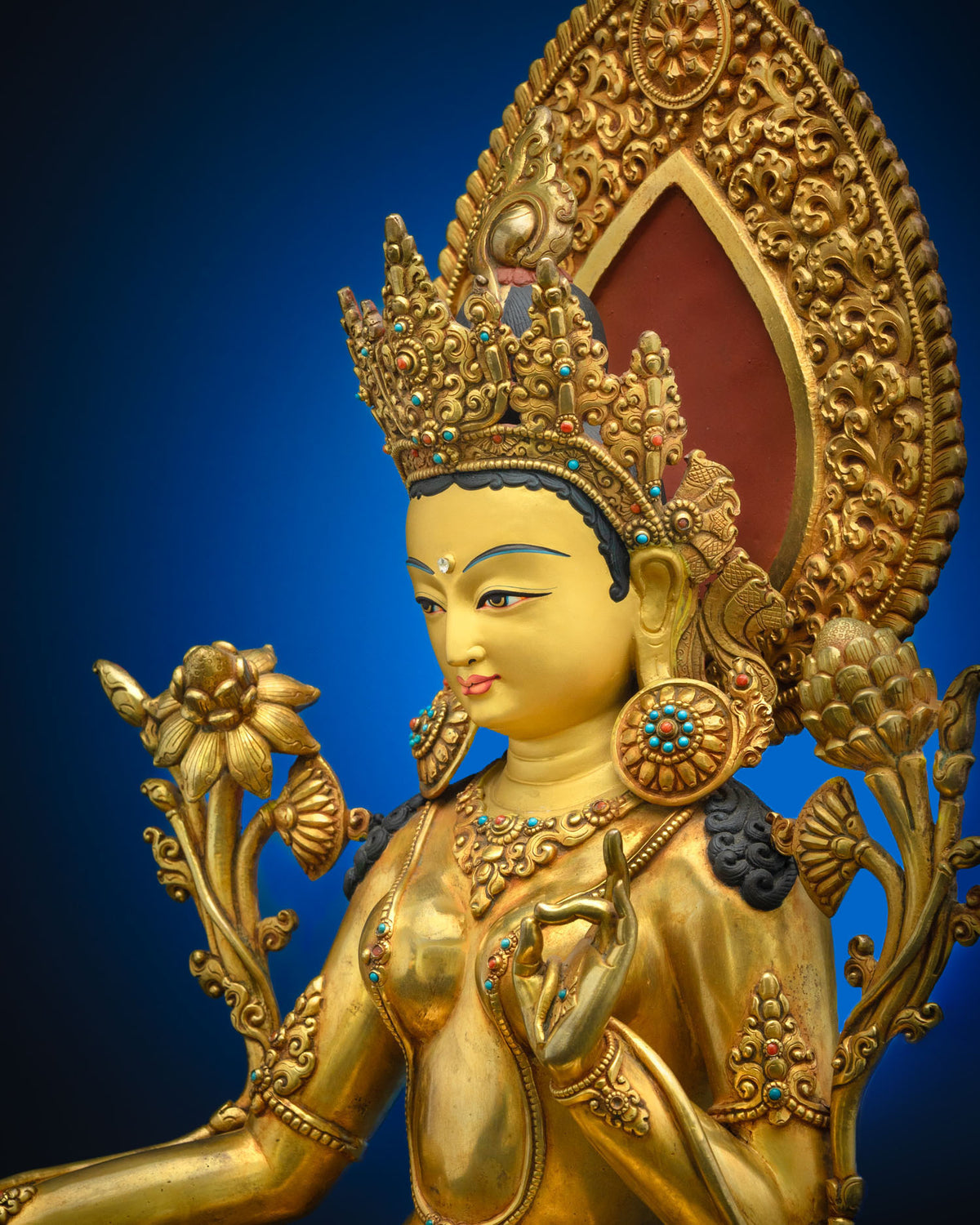 24" Buddhist Green Tara Statue | Himalayan Sacred Art