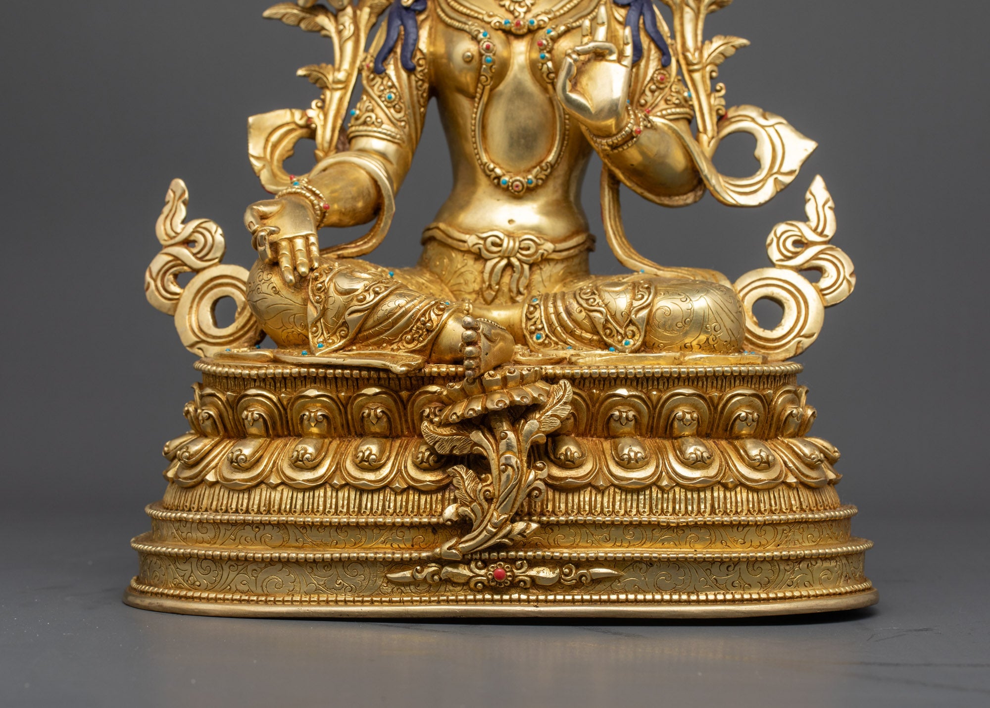 Handmade Green Tara Statue | Nepalese Buddha Sculpture for Blessings