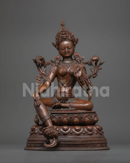 Oxidized Green Tara Statue for Sale | Powerful Symbol of Protection
