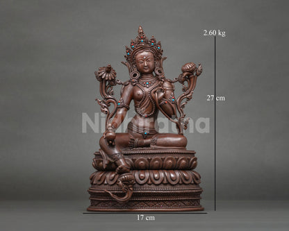 Oxidized Green Tara Statue | Tibetan Art for for Prayer & Practices