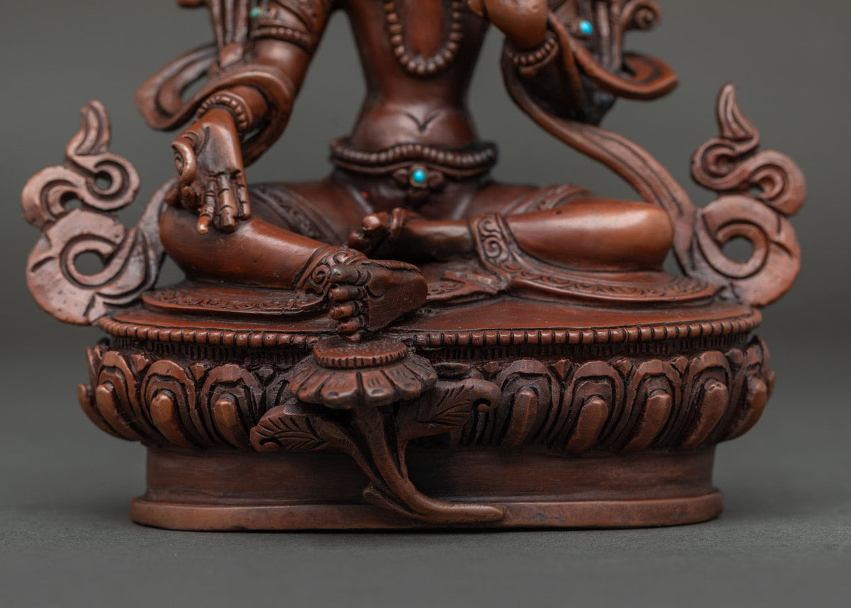 Oxidized Green Tara Statue | Compassionate Mother of Liberation
