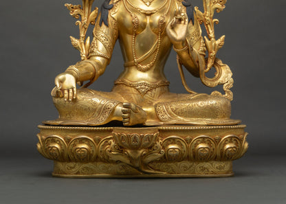 Spiritual Green Tara Copper Statue – Goddess of Swift Compassion