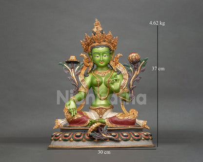 Green Tara Sculpture – Hand-Painted Mother of Liberation Statue