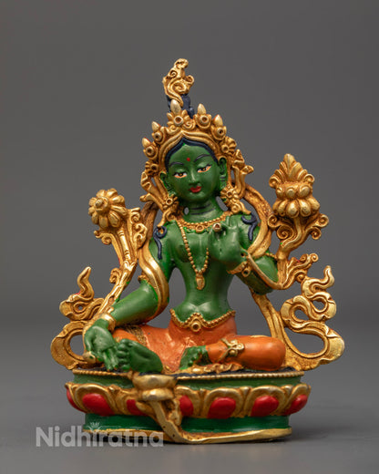 Green Colored Green Tara Statue | Buddhist Sculpture
