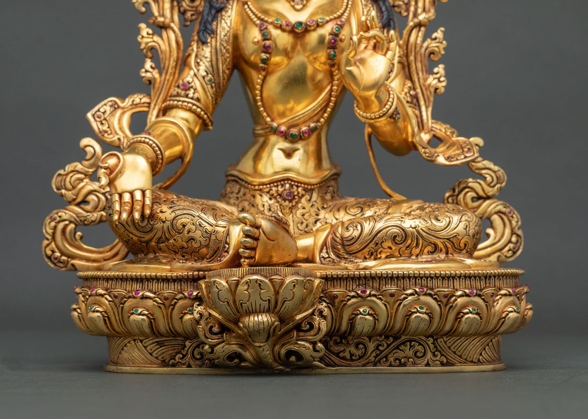 Green Tara Copper Statue | Handcrafted Buddhist Sculpture