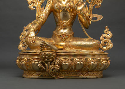 Handcrafted Green Tara Statue | Mother of Liberation & Fearlessness