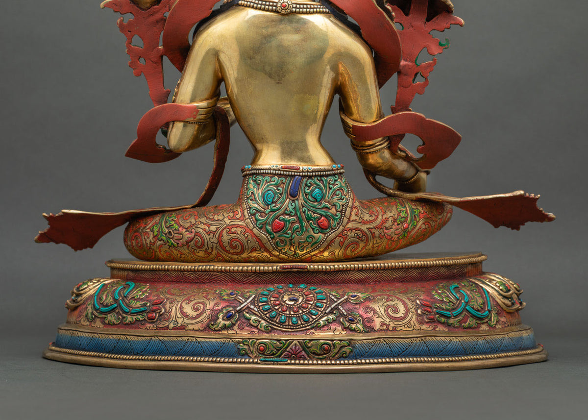 Elegant Green Tara Statue – Buddhist Compassionate Goddess Sculpture