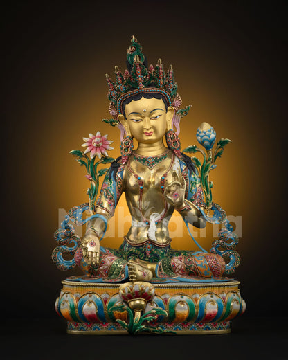 Masterpiece Green Tara Sculpture for Healing