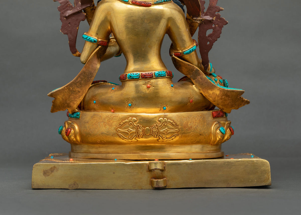 Divine Green Tara Copper Statue – Buddhist Meditation & Altar Decor