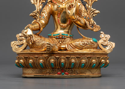 Nepalese Green Tara Statue | Handmade Buddhist Meditation Decor
