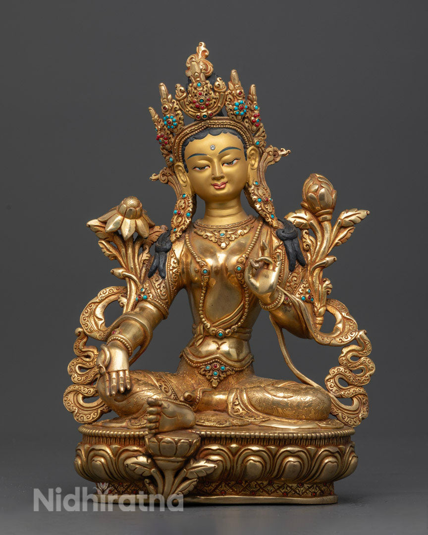 Green Tara mantra statue | Himalayan Buddhist Statue