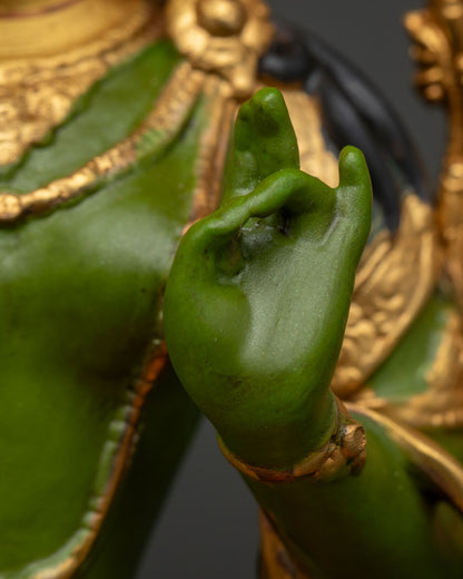 Green Tara Bodhisattva Statue | Nepalese Sacred Buddhist Art