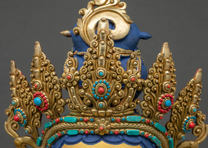 Enthroned Green Tara Statue | 29-Inche Tall Handmade Buddhist Figurine