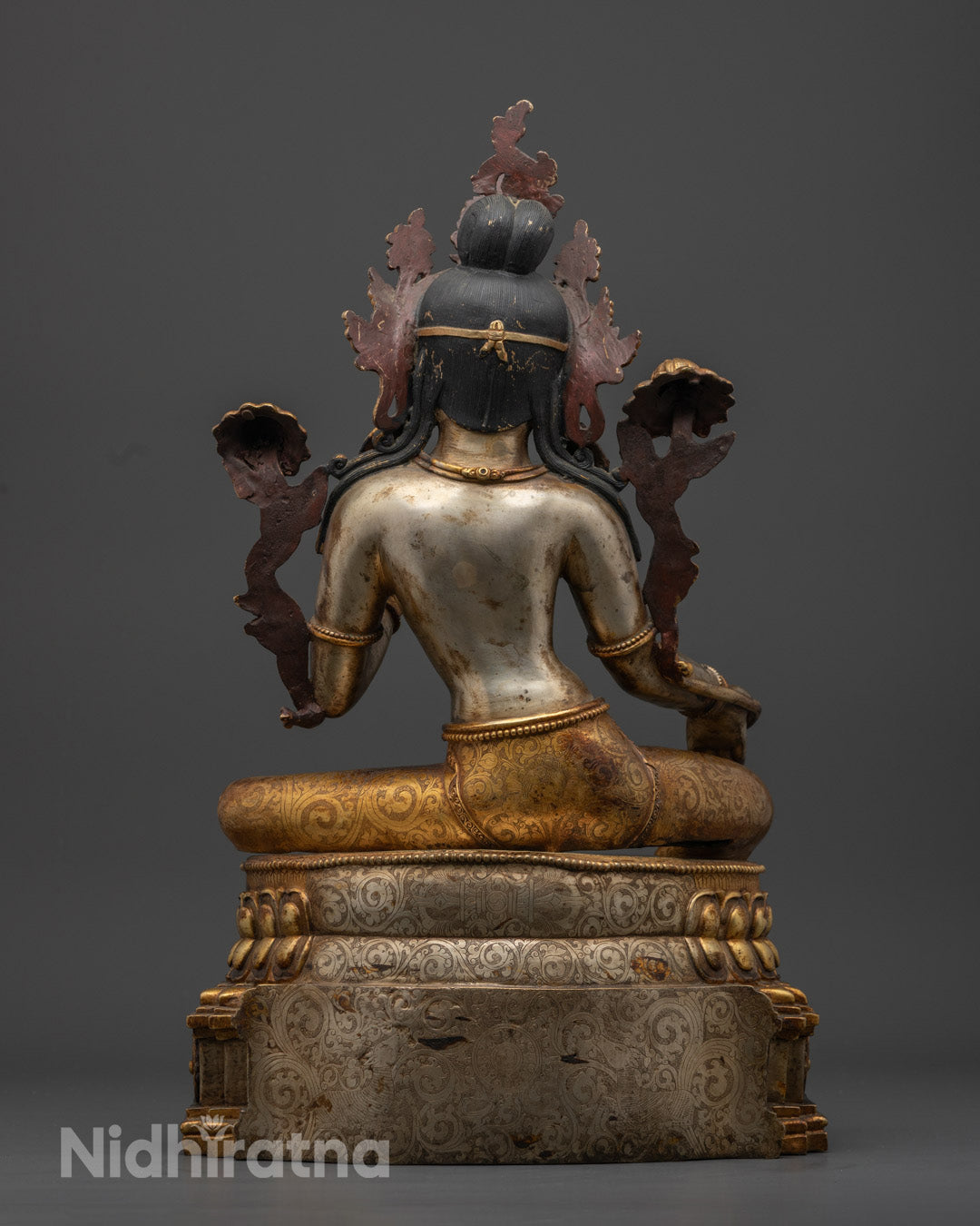 Silver-Plated Tibetan Green Tara Statue