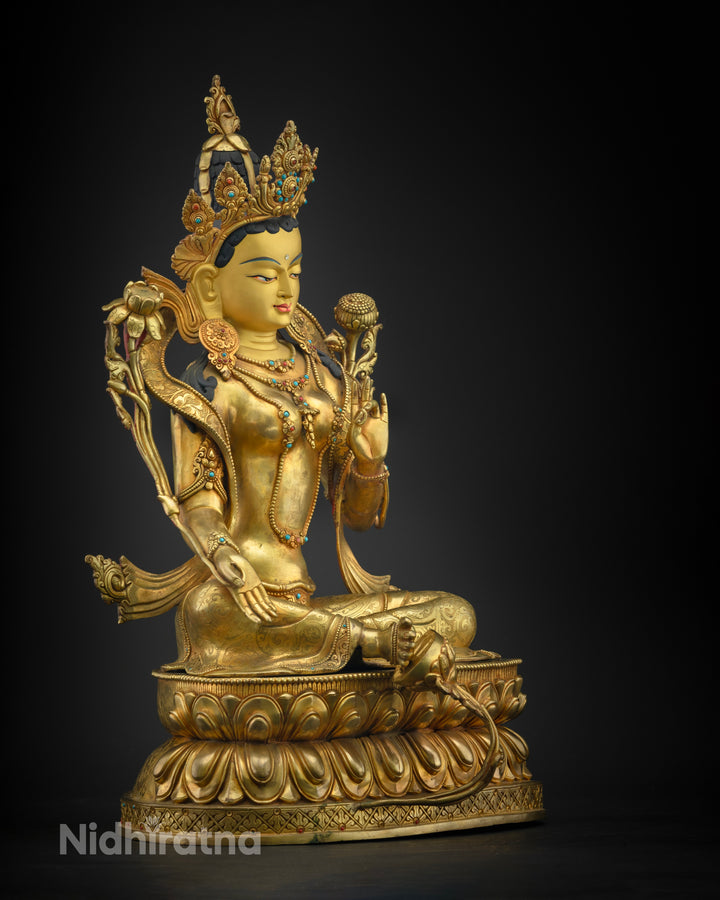 Masterpiece Buddhist Green Tara Statue | Tibetan Art Statue