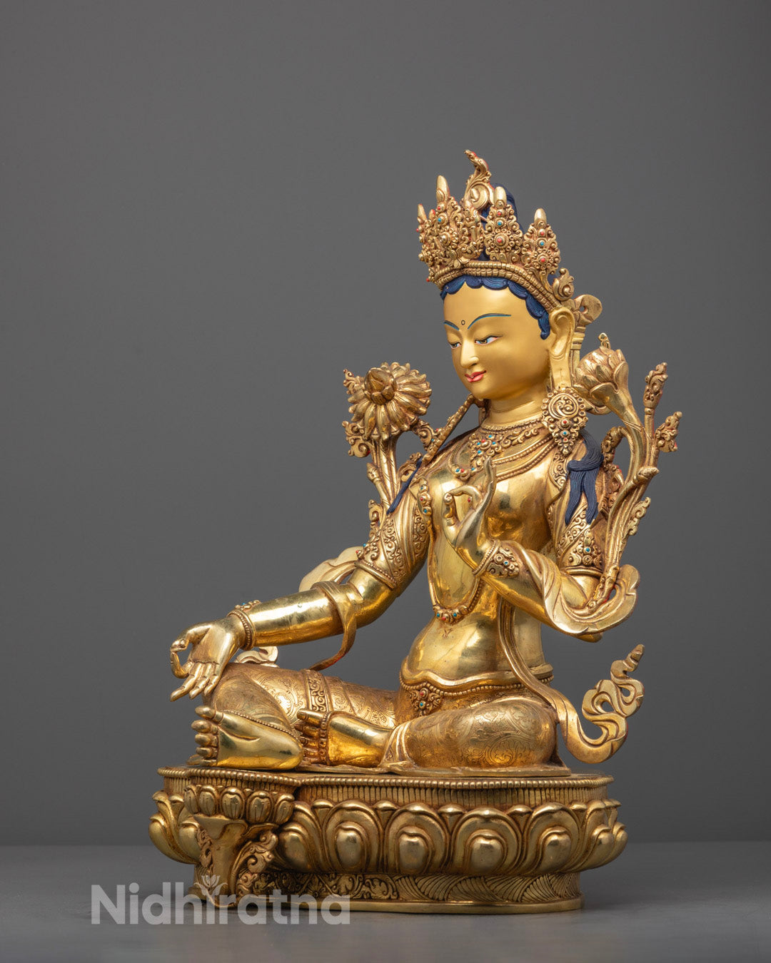 Handcrafted Green Tara Statue | Tibetan Buddhism Goddess