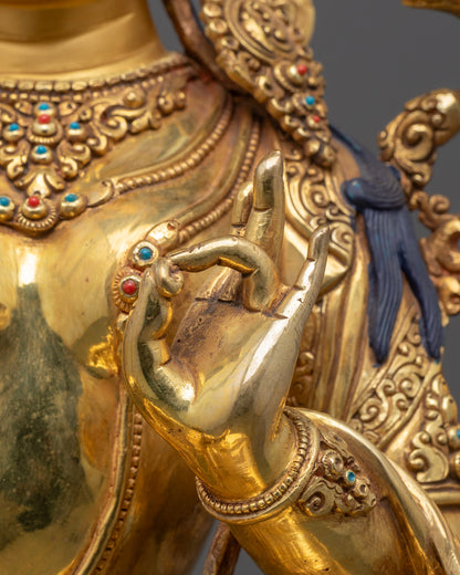 Handcrafted Green Tara Statue | Tibetan Buddhism Goddess