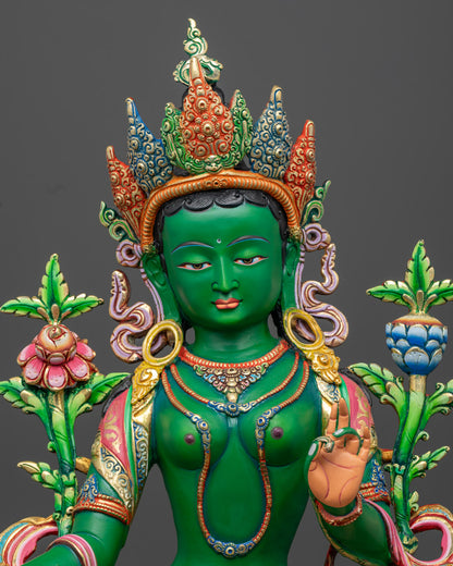 Meditative Mind Green Tara Mantra Practice Statue