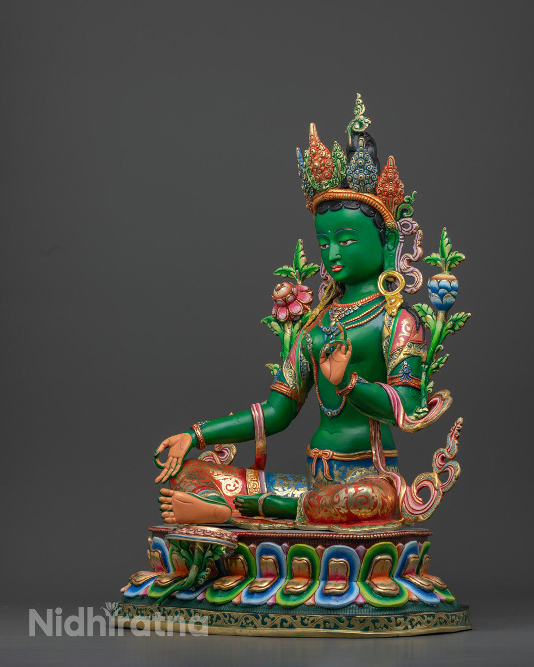 Meditative Mind Green Tara Mantra Practice Statue