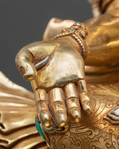 Nepalese Green Tara Statue for Buddhist Shrine Decor
