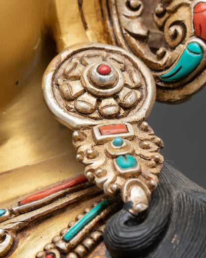 Nepalese Green Tara Statue for Buddhist Shrine Decor