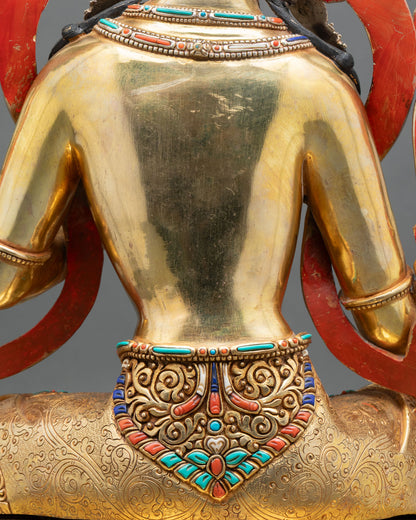 Nepalese Green Tara Statue for Buddhist Shrine Decor