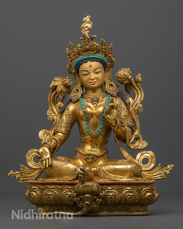 Tibetan Green Tara Statue | Compassionate Mother Drolma Deity