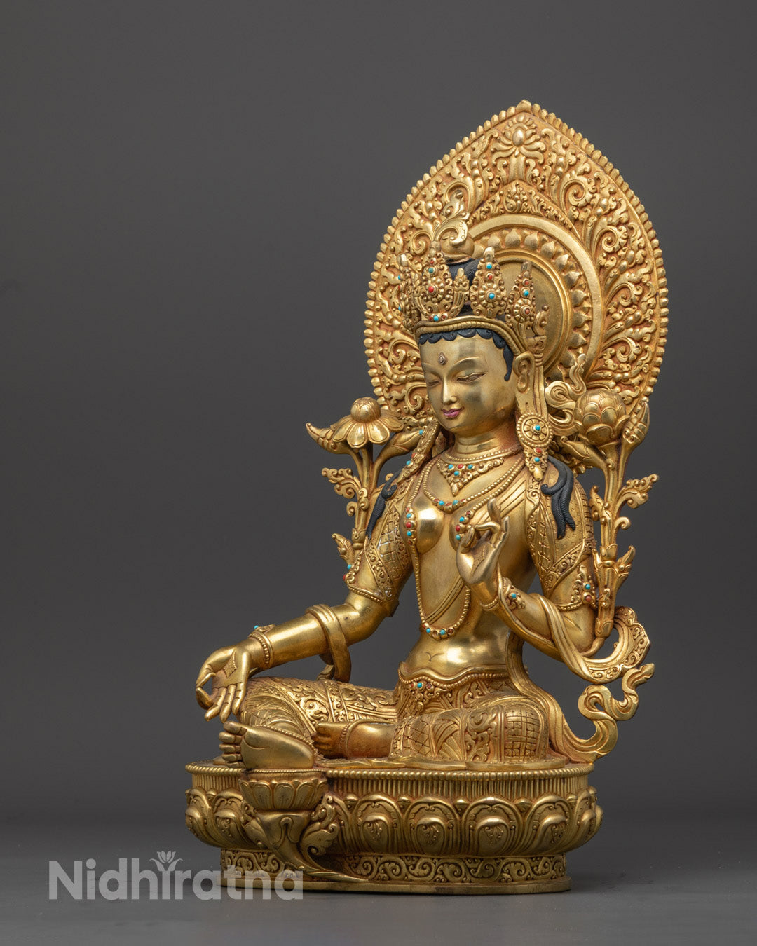 Buddhist Green Tara Statue | Handmade in Nepal