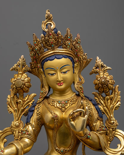 Green Tara Buddha Statue for Spiritual Healing