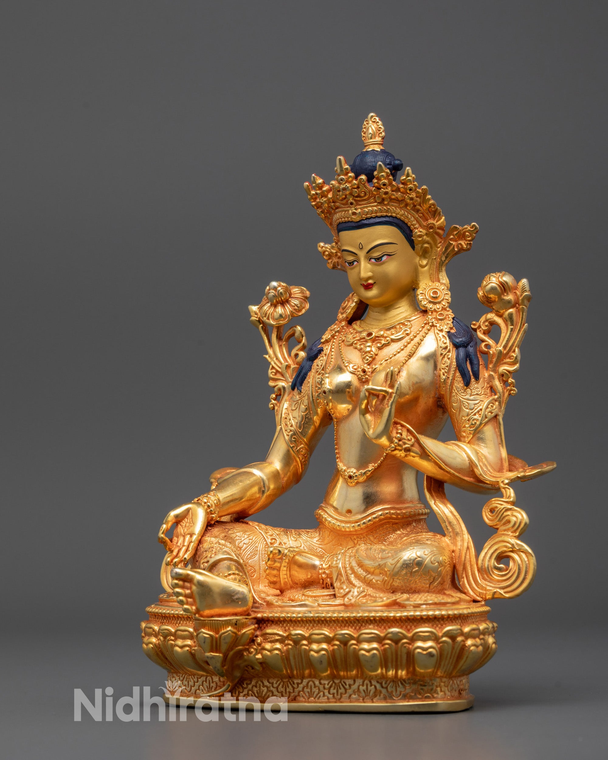 Blessed Green Tara Statue | Tibetan Buddhist Goddess of Compassion