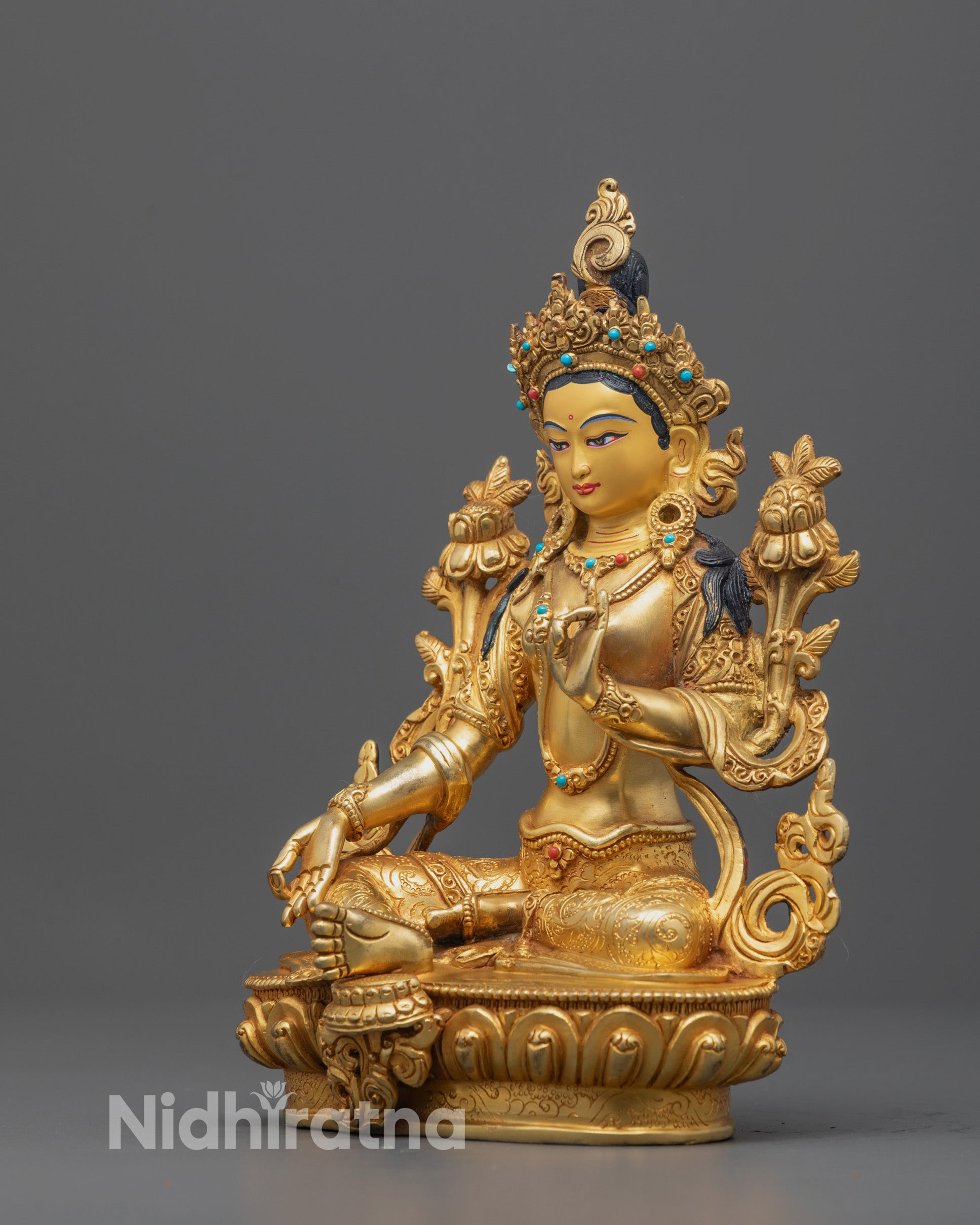 Green Tara Statue | Spiritual Home Decor from Nepal