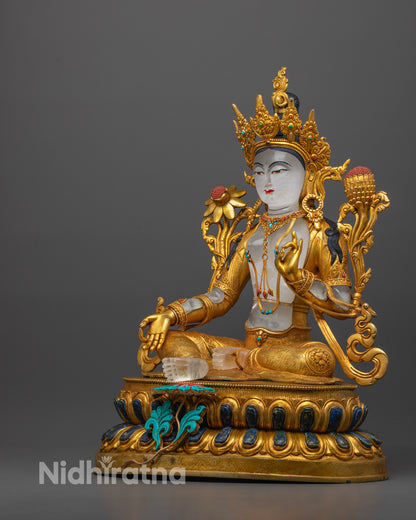 Premium Crystal Green Tara Statue | Sacred Buddhist Art
