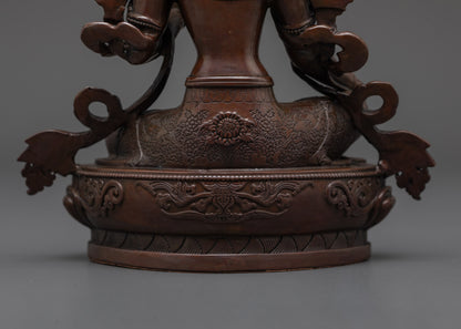 Green Tara Oxidized Statue | Machine-Made Protector Figure