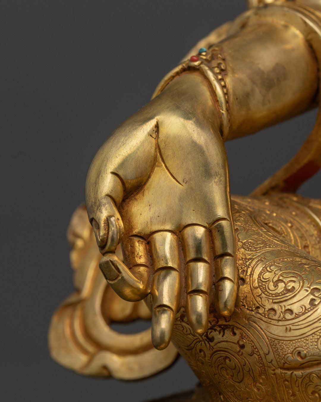 Handcrafted Green Tara Statue | Tibetan Buddhist Sculpture