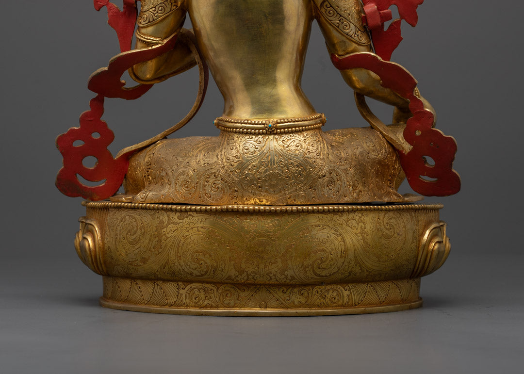 Handcrafted Green Tara Statue | Tibetan Buddhist Sculpture