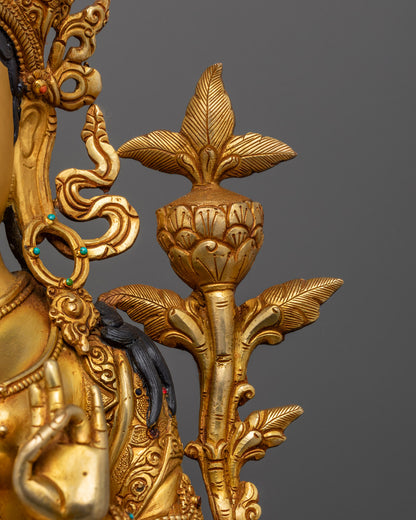 Tibetan Green Tara Statue | Traditional Himalayan