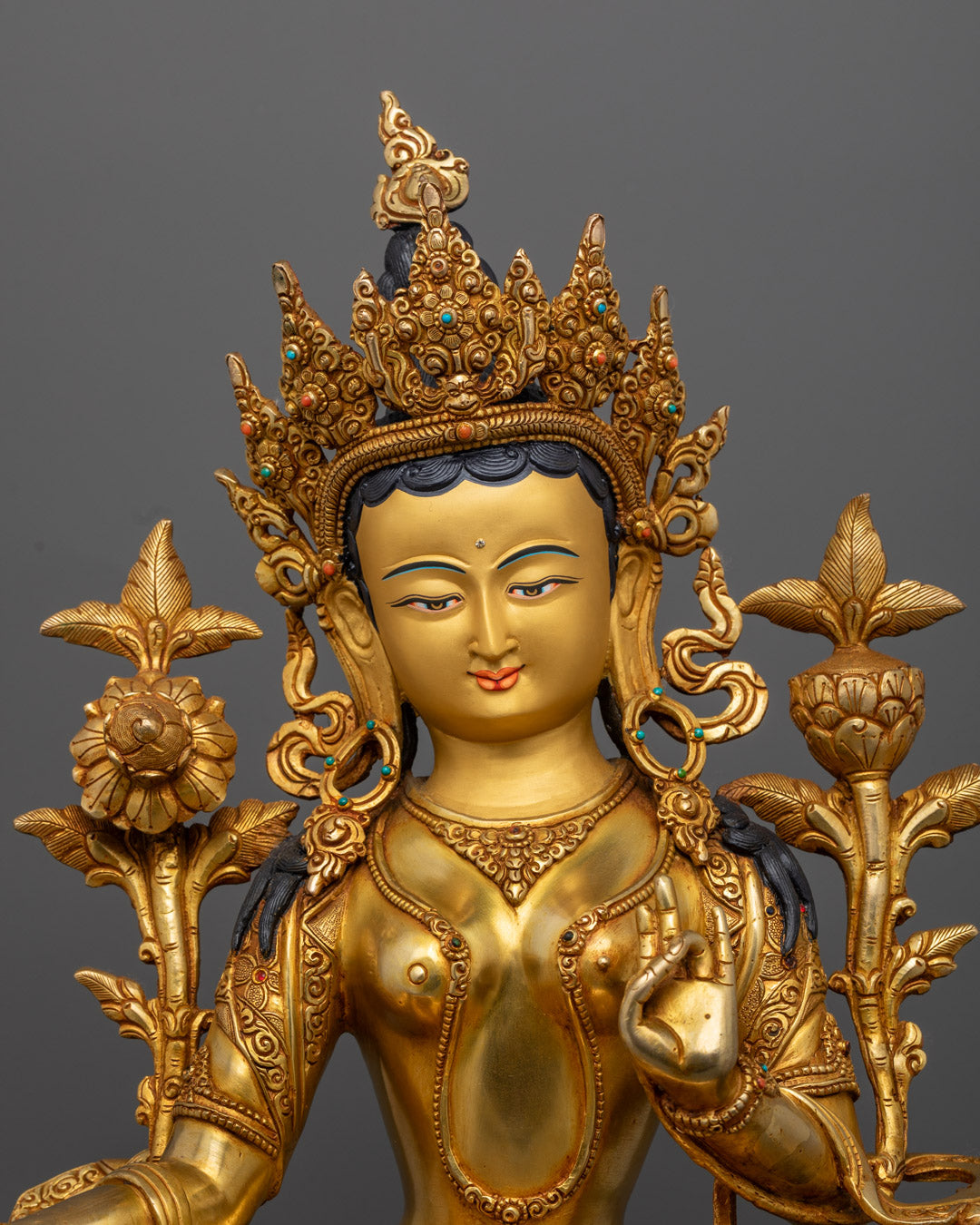 Tibetan Green Tara Statue | Traditional Himalayan