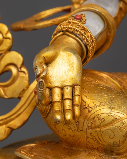Premium Crystal Green Tara Statue | Sacred Buddhist Art