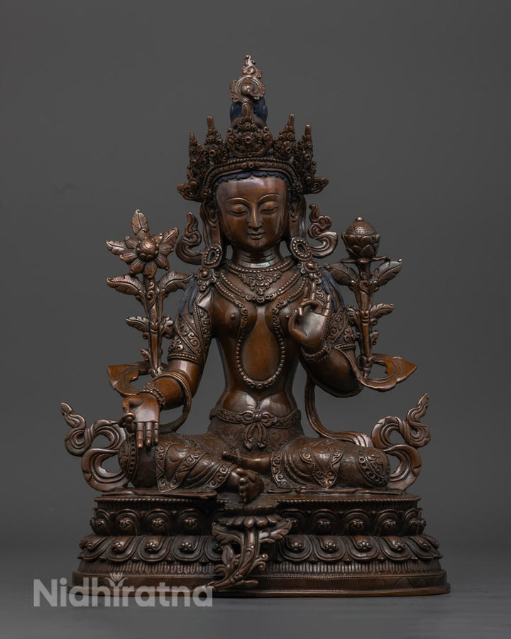 Compassionate Goddess Syamatara Figurine | Mother of All Buddha | Tara Buddhism