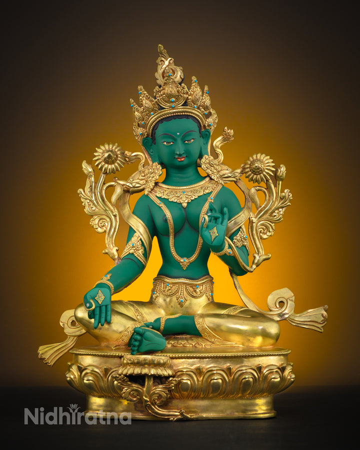 green tara statue | green tara deity | ārya-tārā | green tara bodhisattva |female buddha | green tara goddess