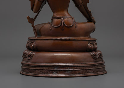 Dark Oxidized Green Tara Statue | Timeless Spiritual Elegance
