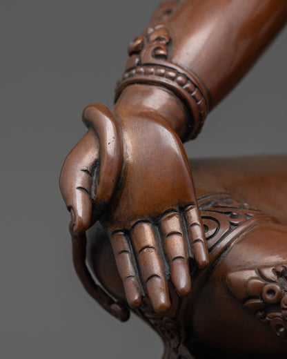 Dark Oxidized Green Tara Statue | Timeless Spiritual Elegance