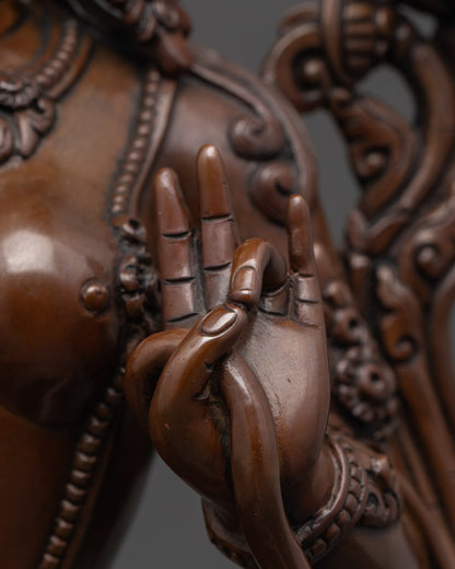 Dark Oxidized Green Tara Statue | Timeless Spiritual Elegance