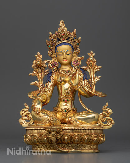 Green Tara Statue | Compassionate Tibetan Deity Sculpture