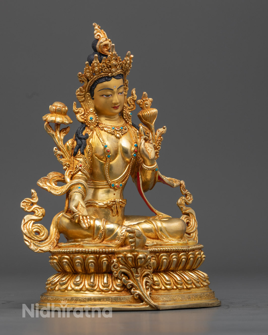 Green Tara Statue – Handcrafted Tibetan Buddhist Sculpture for Healing and Protection